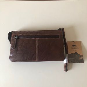 Jack Georges Hand-Stained Buffalo Leather Wristlet